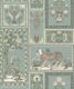 Courtyard Wallpaper - Palace Grove Collection - M&K Studio - Swatch - Colorway: Duck Egg