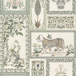Courtyard Wallpaper - Palace Grove Collection - M&K Studio - Swatch - Colorway: Linen
