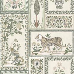 Courtyard Wallpaper - Palace Grove Collection - M&K Studio - Swatch - Colorway: Linen