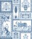 Courtyard Wallpaper - Palace Grove Collection - M&K Studio - Swatch - Colorway: Sapphire