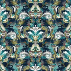 Filigree Type II Vinyl Wallpaper - Colourway: Aqua - Swatch - Commercial Wallcoverings