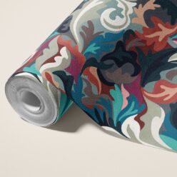 Filigree Type II Vinyl Wallpaper - Colourway: Indigo - Roll - Commercial Wallcoverings