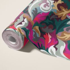 Filigree Type II Vinyl Wallpaper - Colourway: Magenta - Roll - Commercial Wallcoverings