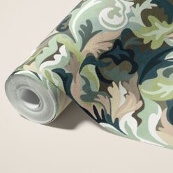 Filigree Type II Vinyl Wallpaper - Colourway: Olive - Roll - Commercial Wallcoverings