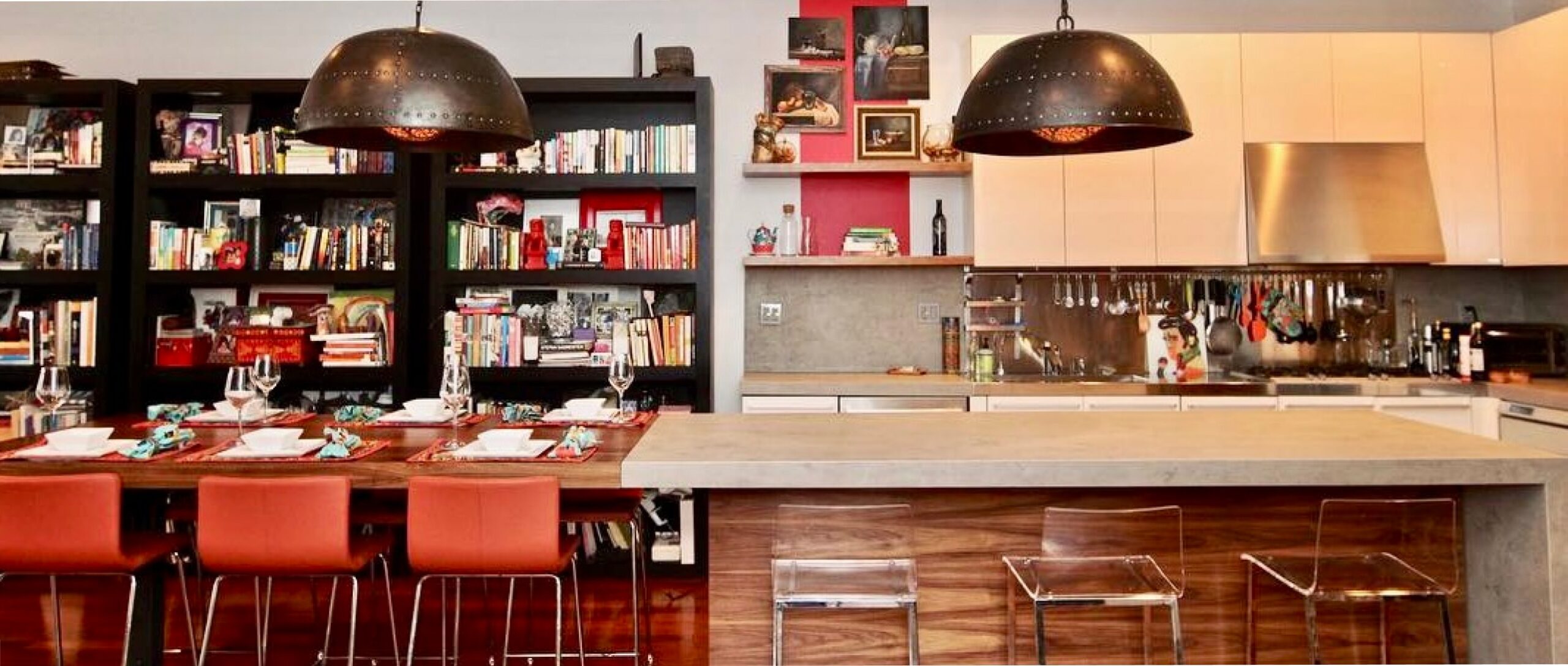 Lena Lalvani logo living and dining room