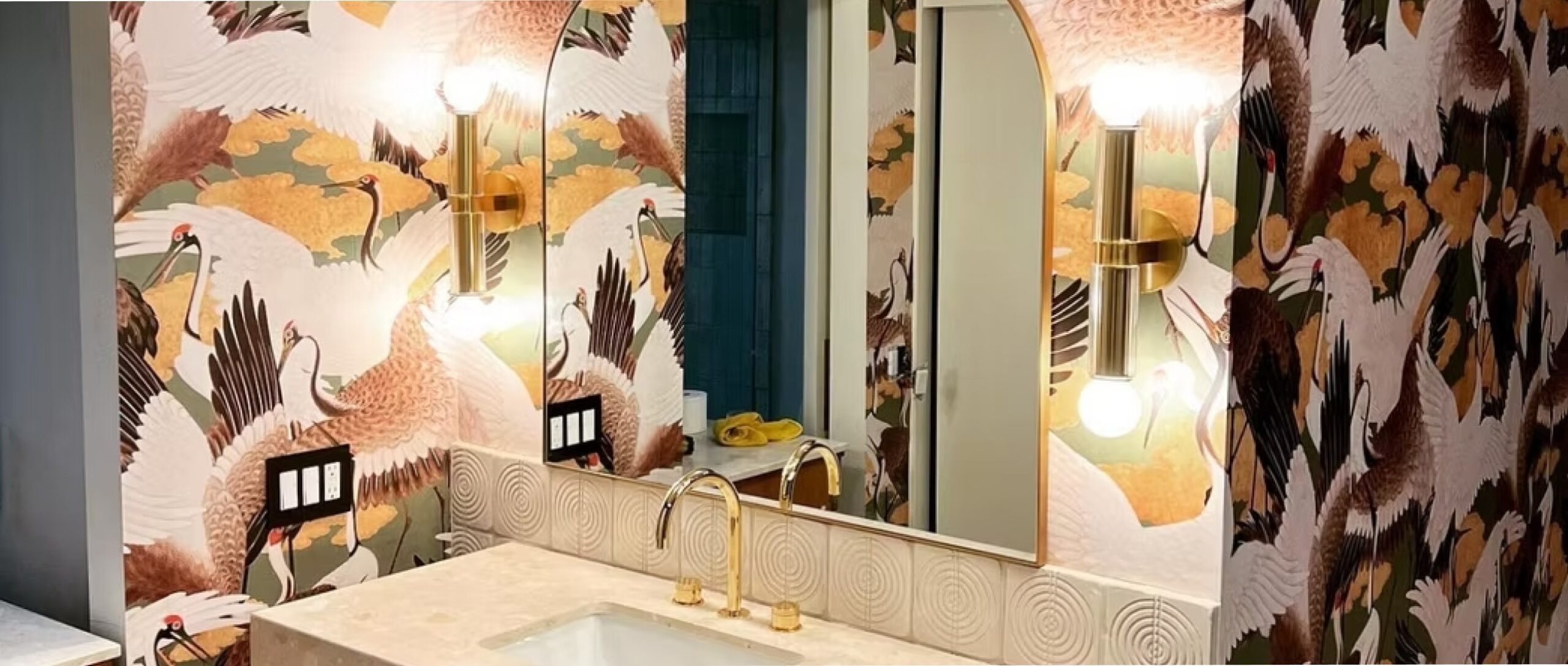 Lucky The Wallpaper Guy Cranes bathroom