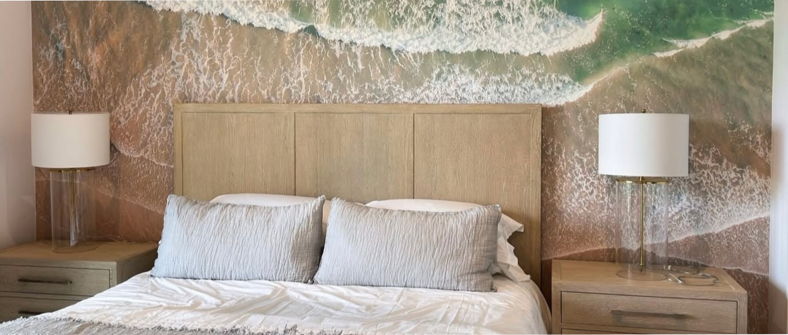 Naples Wallpaper bedroom with a seascape mural