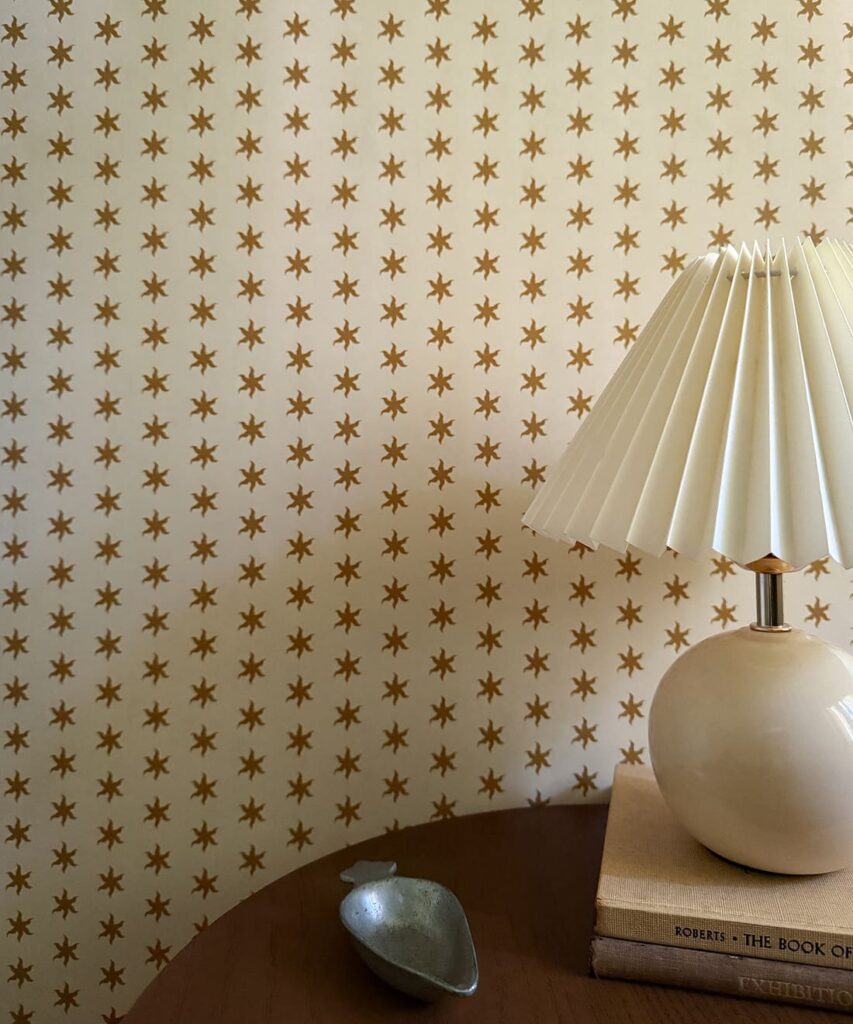 Tudor Star Wallpaper - Colorway: Gold - Fable Collection by M&K Studios - Insitu