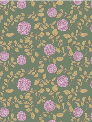 Clash Happens | Mary Lennox Wallpaper | Colourway: Lavender & Green | Anything But Basic Collection | Gray Benko x Milton&King