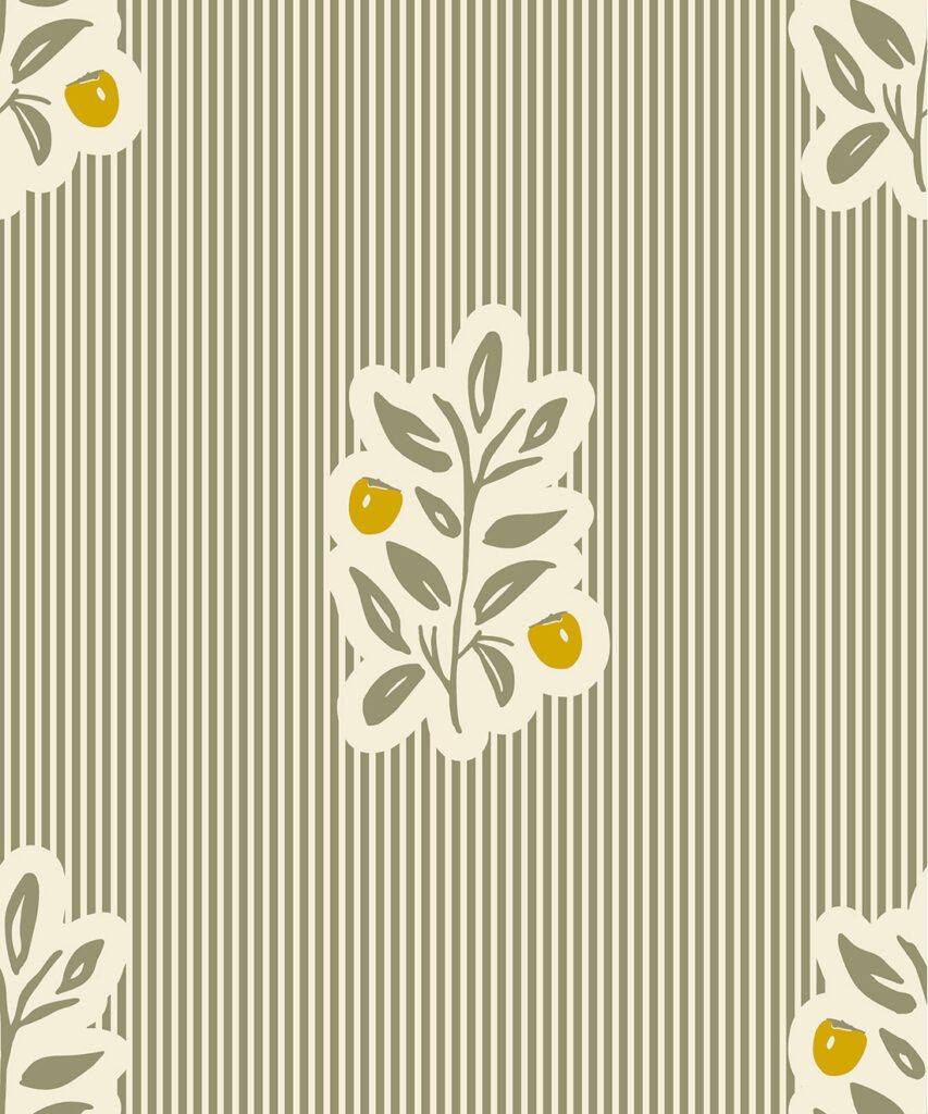 Piper,Nooooo Wallpaper | Colourway: Olive & Yellow | Anything But Basic Collection | Gray Benko x Milton&King | Swatch