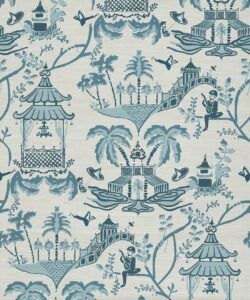 Mulberry Grasscloth Wallpaper - Colourway: Prussian Blue - Pattern Play Collection