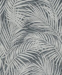 Laguna Palms Grasscloth Wallpaper - Colourway: Denim - Pattern Play Collection