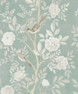 Chinoiserie Decorative Textile Wallpaper - Colorway: Milk Green - Woven Light Collection - Decorative Textile Wallcoverings