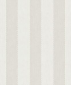 Scallop Stripe Decorative Textile Wallpaper - Colorway: Ivory - Woven Light Collection - Decorative Textile Wallcoverings