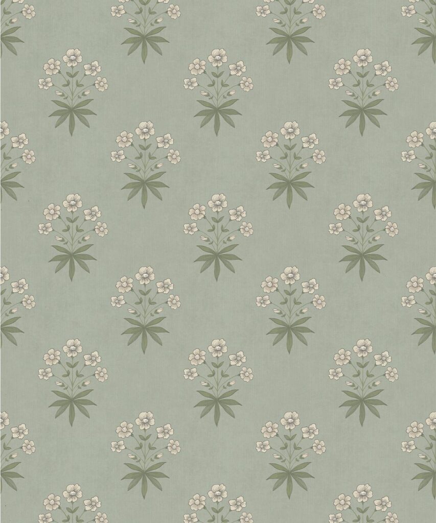 Geranium Decorative Textile Wallpaper - Colorway: Duck Egg - Woven Light Collection - Decorative Textile Wallcoverings