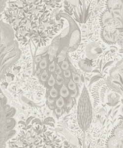 Peacock Garden Decorative Textile Wallpaper - Colorway: Ivory - Woven Light Collection - Decorative Textile Wallcoverings