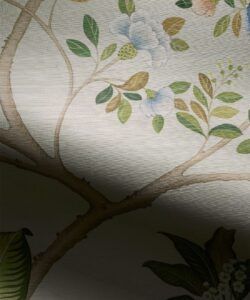 Spring Landscape Grasscloth Wallpaper - Colorway: Beige - Swatch