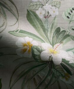 Hibiscus At Double Bay Grasscloth Wallpaper - Colorway: Beige - Swatch