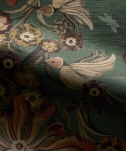 Hummingbird Garden Grasscloth Wallpaper - Colorway: Teal - Rich Traditions Collection - Swatch