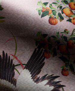Oriental Garden Grasscloth Wallpaper - Colorway: Coral - Swatch