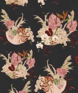 Mazzo Wallpaper - Colorway: Nero - Poodle & Blonde Collection - Swatch