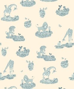 Story Time Wallpaper - Colorway: Bluebell - Poodle & Blonde Collection - Swatch
