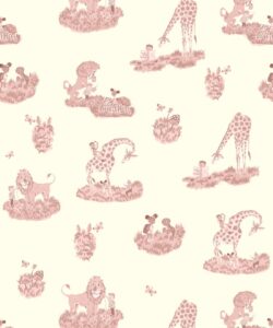 Story Time Wallpaper - Colorway: Rose - Poodle & Blonde Collection - Swatch