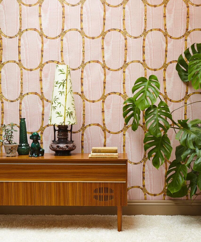 Tea Room Wallpaper - Colorway: Blossom - Poodle & Blonde Collection - Insitu