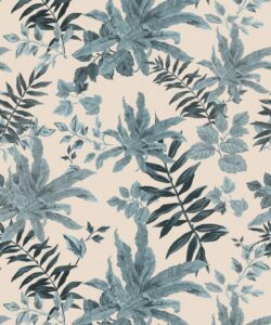Follywood Foliage Wallpaper - Colorway: Sky Cream - Poodle & Blonde Collection - Swatch