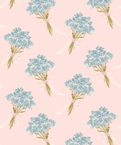 Forget Me Notes Wallpaper - Colorway: Blossom - Poodle & Blonde Collection - Swatch