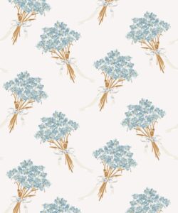 Forget Me Notes Wallpaper - Colorway: Sky - Poodle & Blonde Collection - Swatch