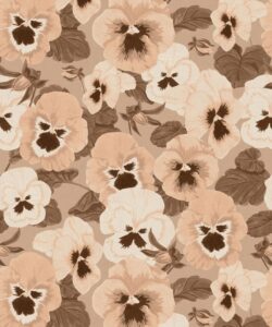 Big Pansy Wallpaper - Colorway: Tobacco - Poodle & Blonde Collection - Swatch