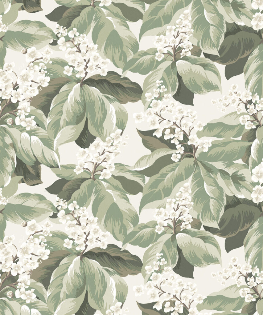Horse Chestnut Wallpaper - Colorway: Sage - Fable Collection by M&K Studios - Swatch