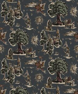 Realm Wallpaper- Colorway: Indigo - Fable Collection by M&K Studios - Swatch
