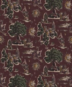 Realm Wallpaper- Colorway: Plum - Fable Collection by M&K Studios - Swatch