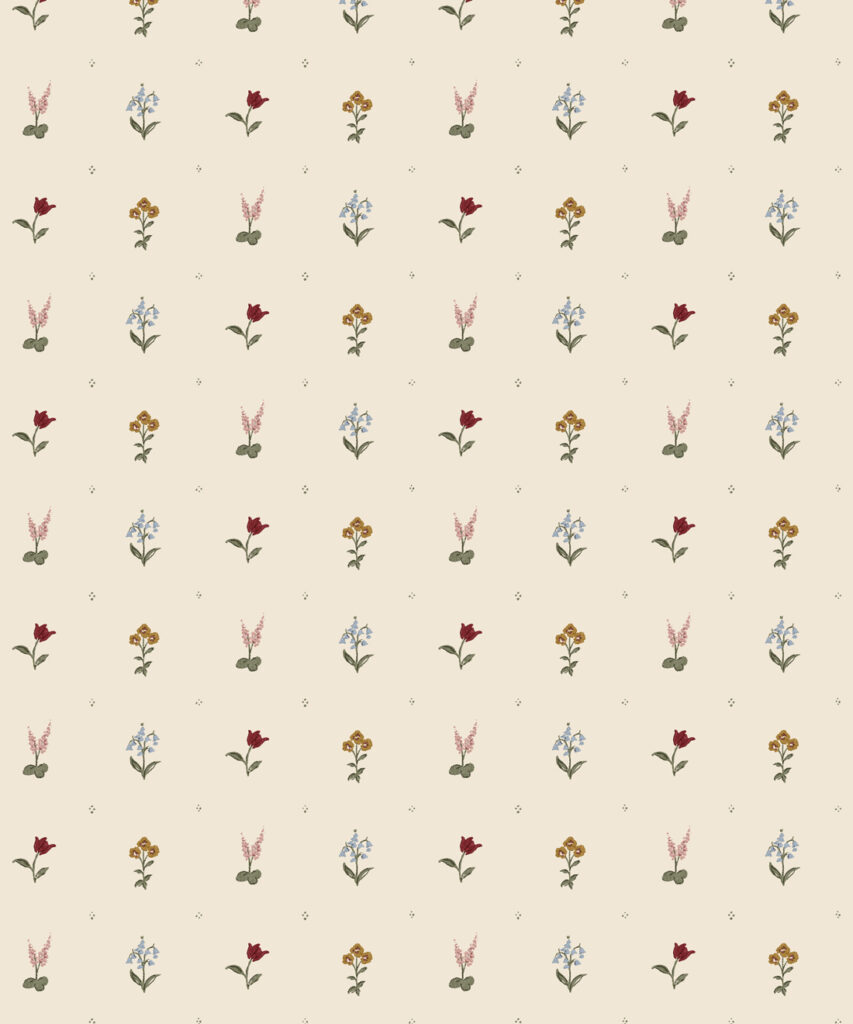 Petite Prints Collection by Milton and King Studio - Petite Prints: Florals - Mable Wallpaper - Colourway: Meadow - Swatch