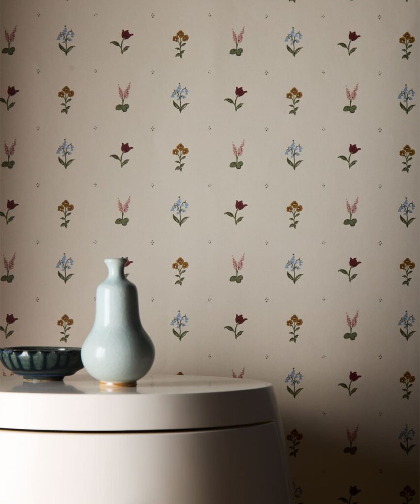 Petite Prints Collection by Milton and King Studio - Petite Prints: Florals - Mable Wallpaper - Colourway: Meadow - Insitu