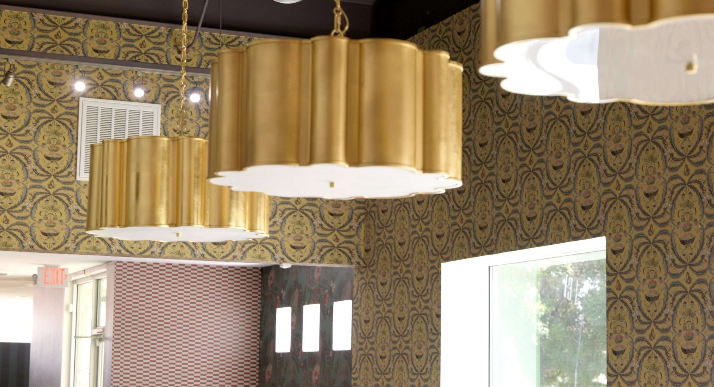 Magical Mariposa Decorative Textile Wallpaper in Milton & King's Dallas Texas Showroom