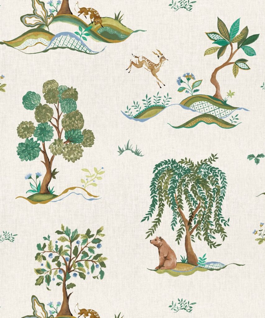 Willow Wood Wallpaper - Colourway: Seaglass - Swatch