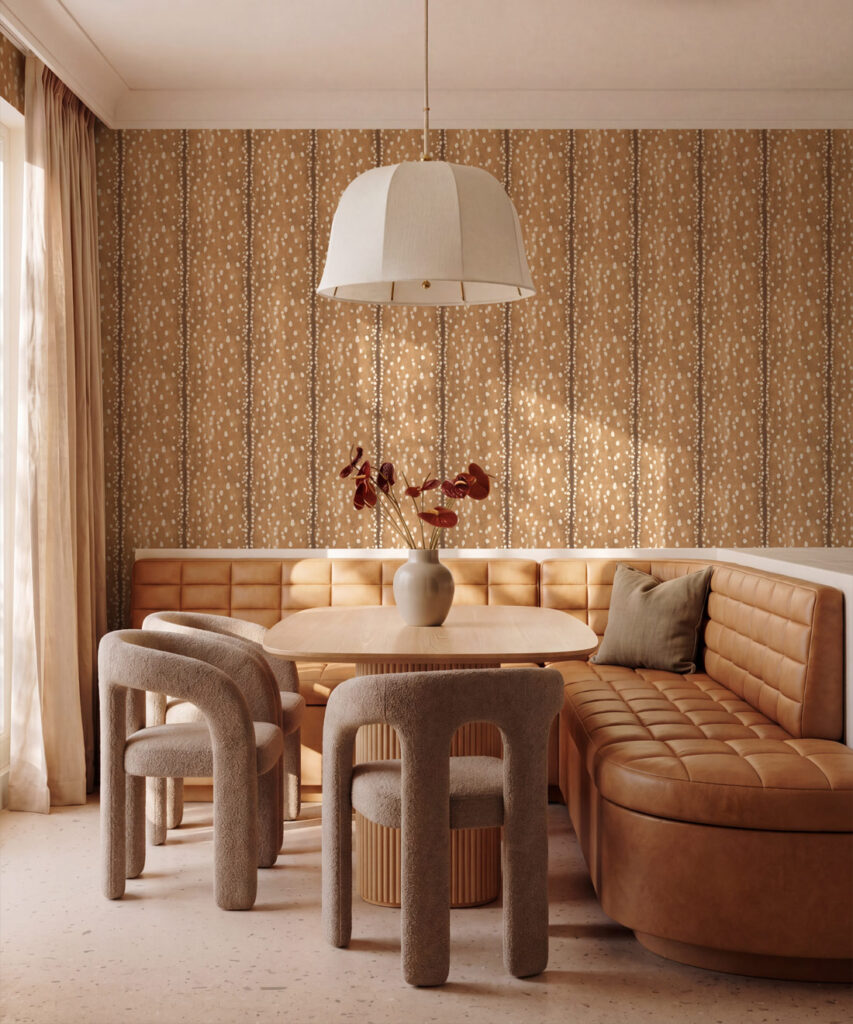 Fawn Spot Wallpaper - Colourway: Bambi - Insitu