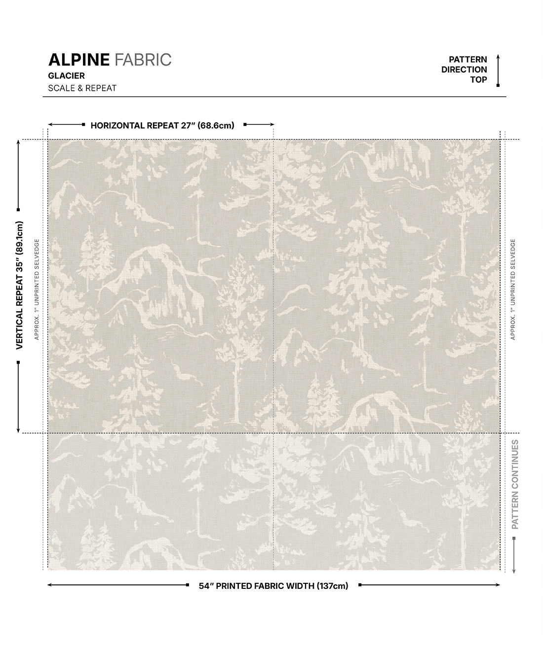 Alpine Fabric - Colourway: Glacier - Scale & Repeat
