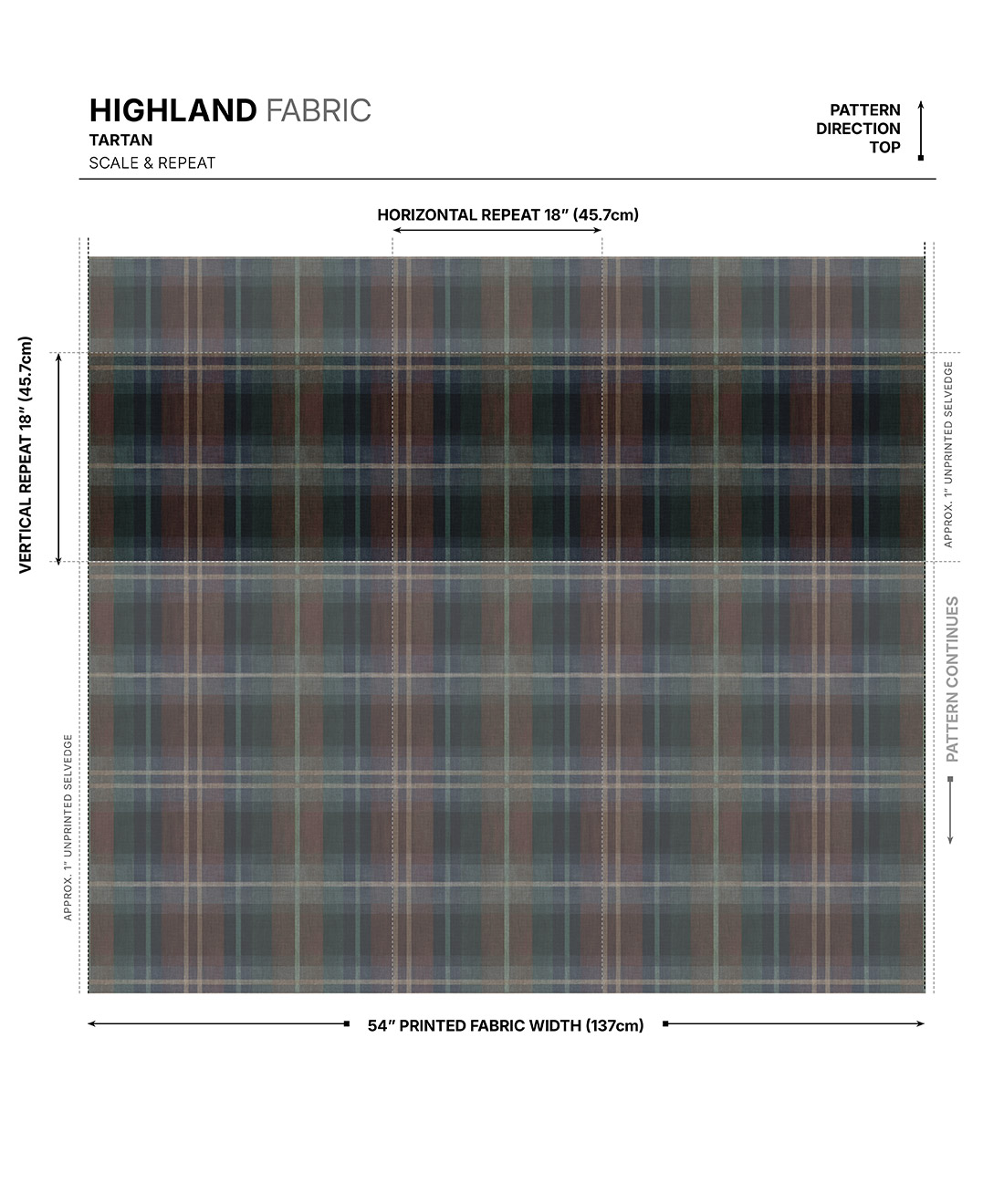 Highland Fabric - Colourway: Tartan - Scale & Repeat