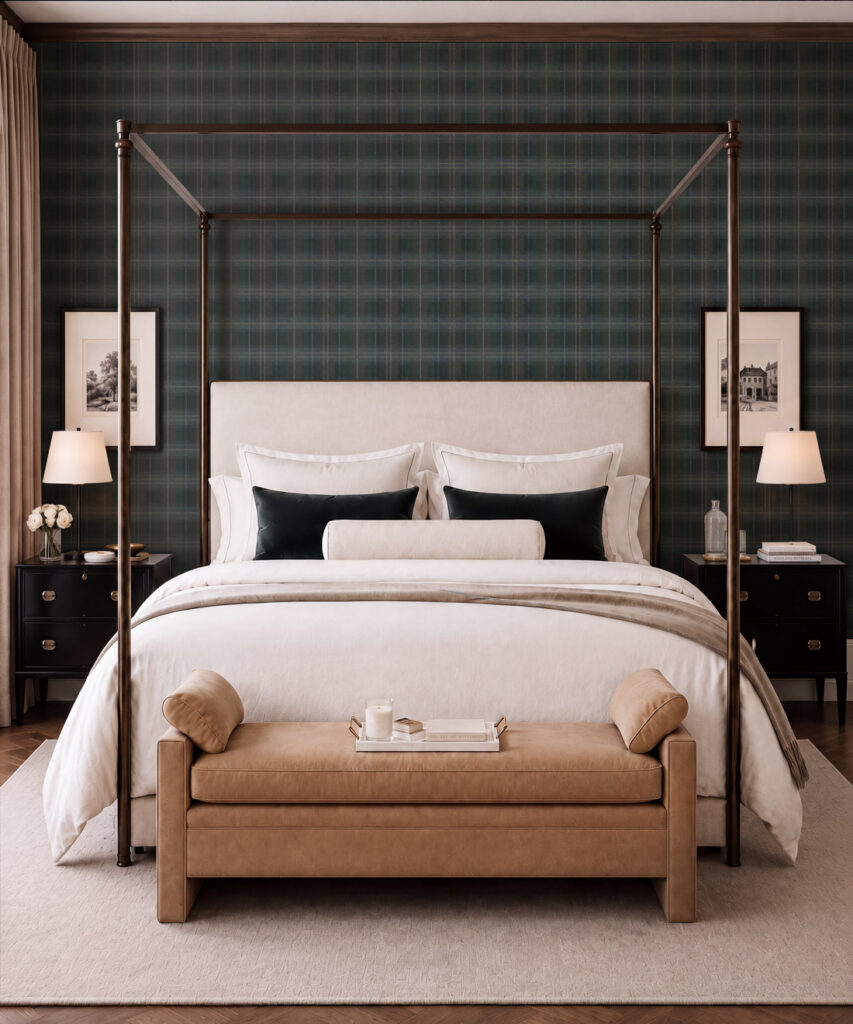 Highland Wallpaper - Colourway: Loch - Insitu