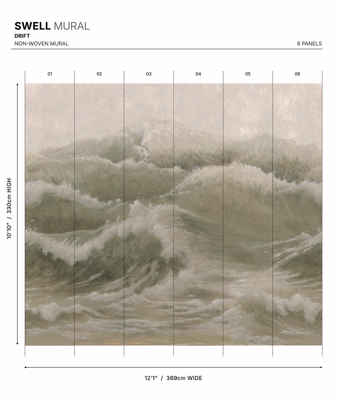 Swell Mural - Colourway: Drift - Diagram