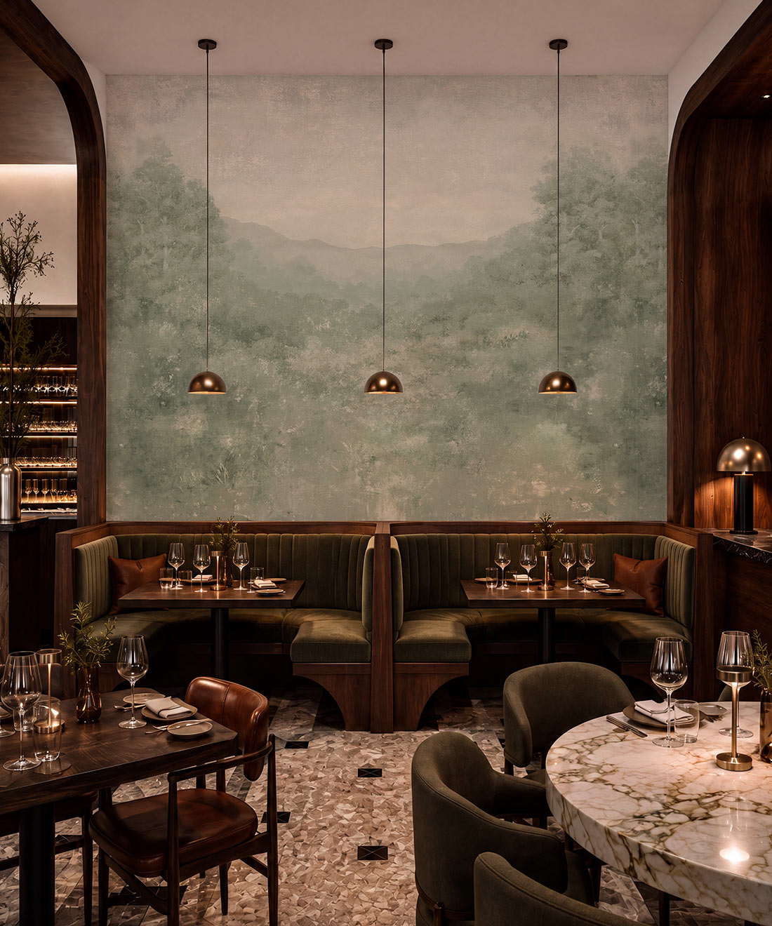 Valewood Mural - Colourway: Fern - Insitu