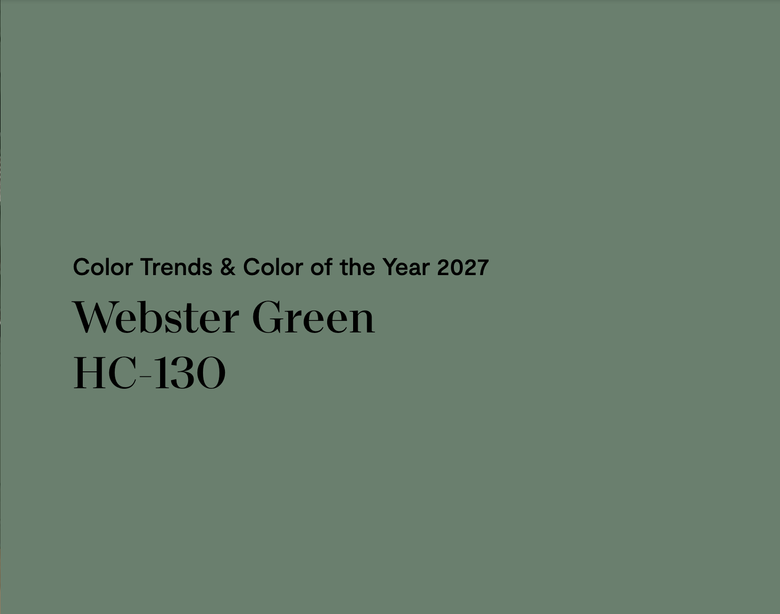 Benjamin Moore Color of the year 2027 Swatch - Webster Green