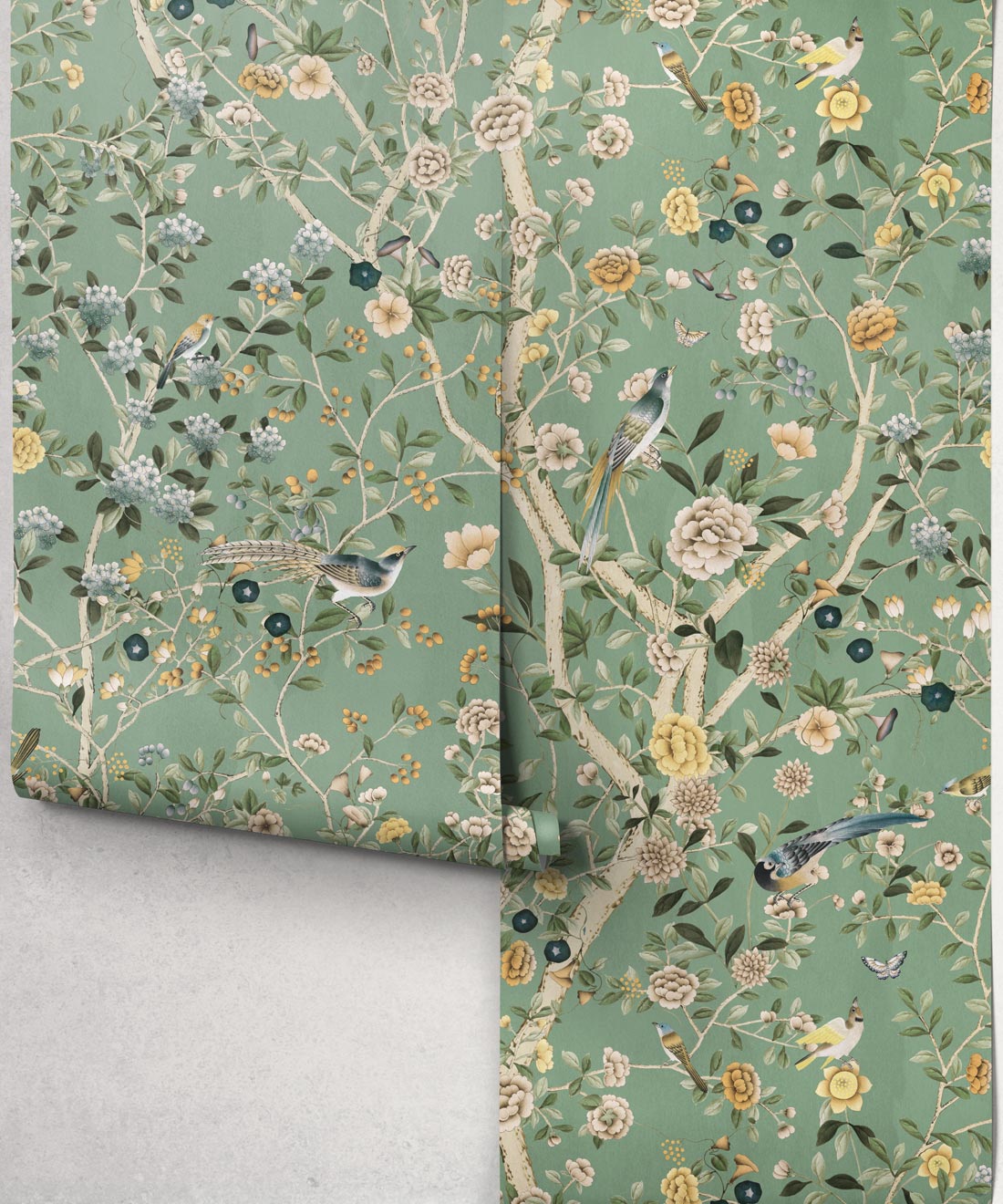 Aviary Garden Wallpaper - Colourway: Celadon - Roll
