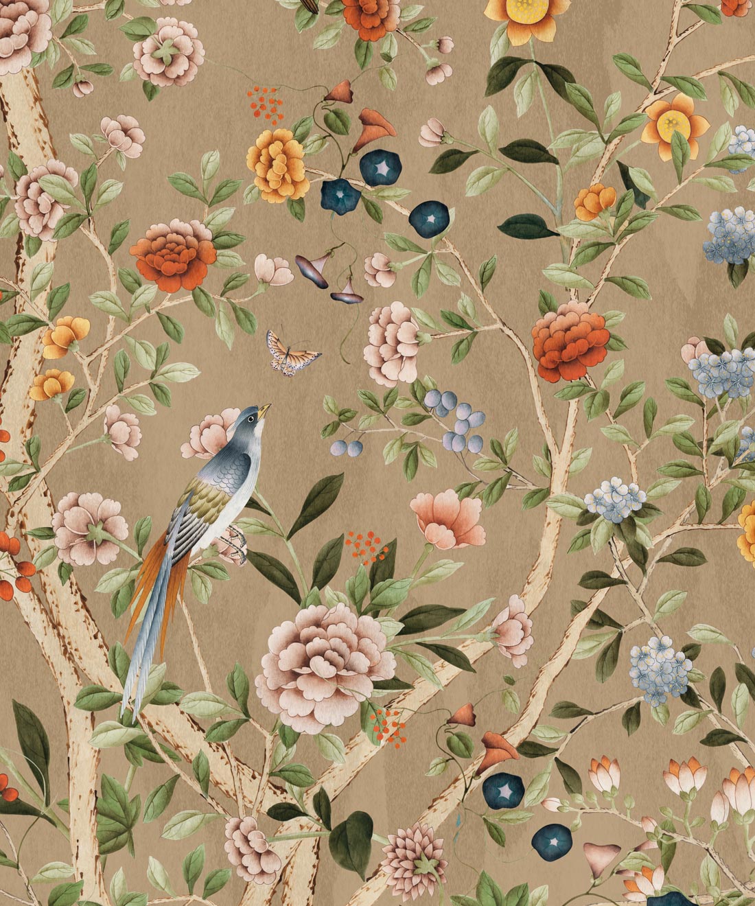 Aviary Garden Wallpaper - Colourway: Parchment - Swatch