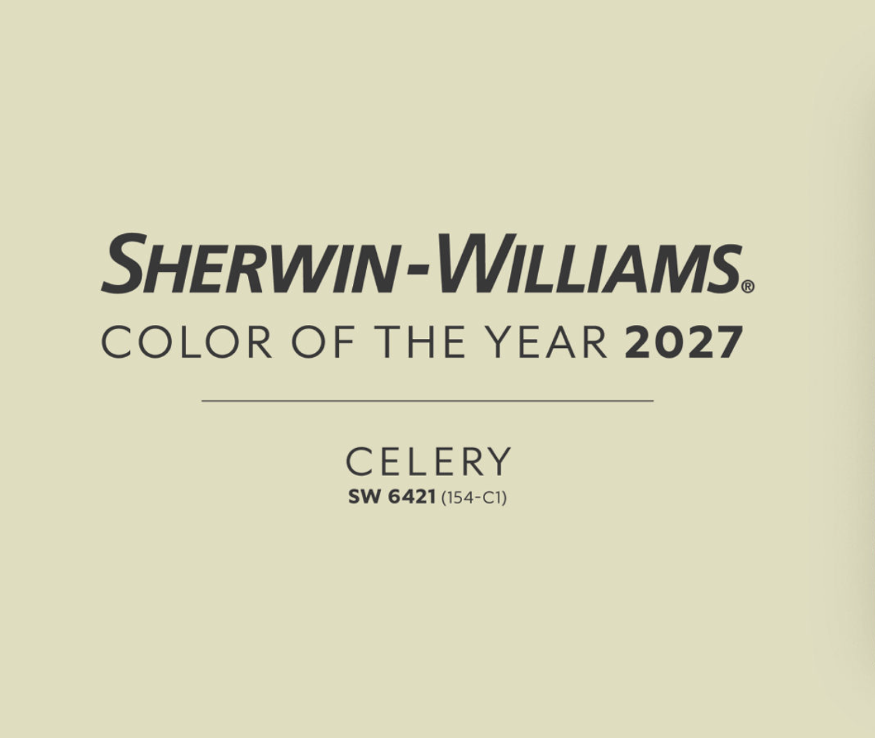 Sherwin Williams Color of the year 2027 Celery